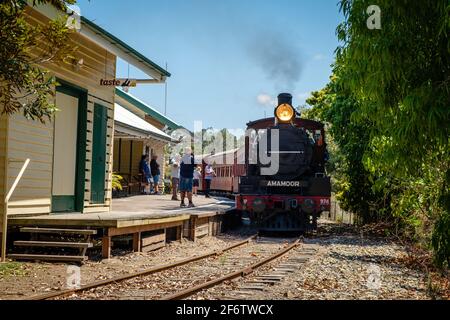 Das Mary Valley Rattler - Dagun Station Stockfoto