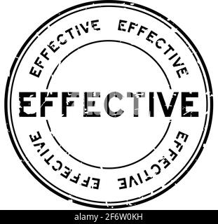 Grunge schwarz effektiv Wort rund Gummidichtung Business Stempel auf Weißer Hintergrund Stock Vektor
