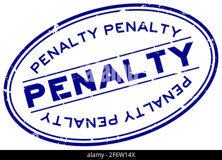 Grunge blau Strafe Wort oval Gummi Siegel Stempel auf weiß Hintergrund Stock Vektor