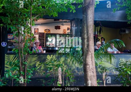 Banyan Tree Resort at Rum Jungle, auf dem Weg zum Litchfield National Park, im „Top End“ des Northern Territory in Australien Stockfoto