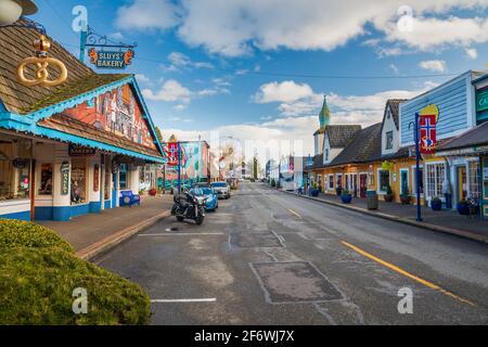 Poulsbo ist eine Stadt an der Liberty Bay in Kitsap County, Washington, USA. Es ist die kleinste der vier Städte in Kitsap County. Die Gegend war Hi Stockfoto