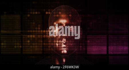 Future Work Automation mit futuristischem Interface Management System Stockfoto