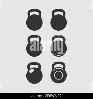 Kettlebell-Symbol. Sport, Fitness, Bodybuilding Logo Emblem. Vektorgrafik Stock Vektor