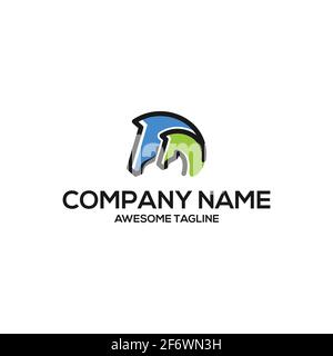 Einfaches Pferdekopf-Logo. Tiersymbol. vektorgrafik auf weißem Hintergrund. Stock Vektor