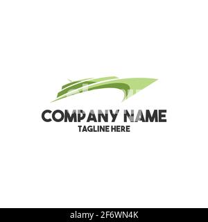 Abstraktes Schiff Logo - Vektor modernes Logo Vorlage Konzept Illustration. Seeschiffgrafik. Symbol für Schiffstransport. Nautisches Symbol. vektor eps 10 Stock Vektor