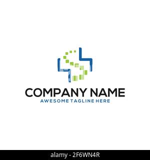 Gesundheitswesen Symbol Logo. Medizinische Vektor-Logo. Cross-Symbol, Apotheke, Medizin-Logo. vektor eps 10 Stock Vektor