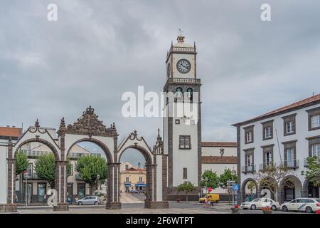 Urbane Landschaft in Ponta Delgada, Hauptstadt der Azoren auf der Insel Sao Miguel, Portugal Stockfoto
