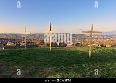 Ostern kreuzt über schauendes Bad Stockfoto