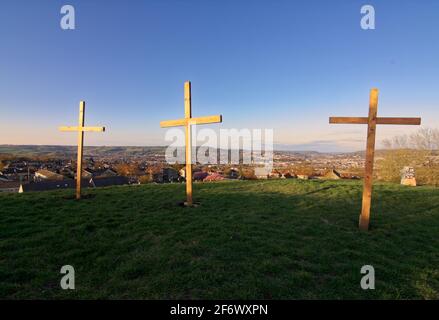 Ostern kreuzt über schauendes Bad Stockfoto