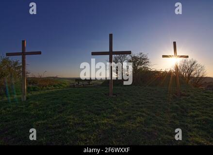 Ostern kreuzt über schauendes Bad Stockfoto