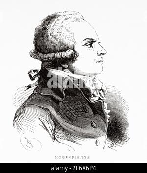 Porträt von Augustin Robespierre (Arras 1763 - Paris 1794) Französischer Politiker, Mitglied der Nationalversammlung. Frankreich, Französische Revolution 18. Jahrhundert. Alte gravierte Illustration aus Histoire de la Revolution Francaise 1845 Stockfoto