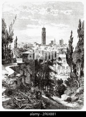 Giardino Giusti. Giusti Garten in Verona, Venetien, Italien, Europa. Alte Illustration aus dem 19. Jahrhundert von El Mundo Ilustrado 1879 Stockfoto