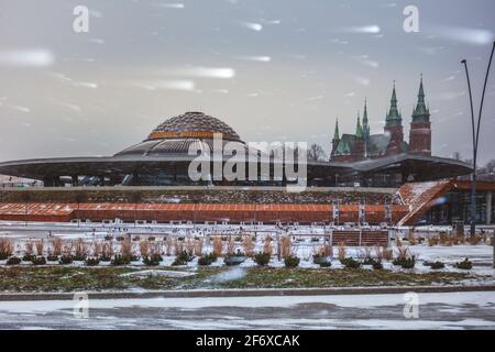 Busbahnhof (Dworzec autobusowy) in Kielce. Kielce, Heiliger Kreuz, Polen. Stockfoto