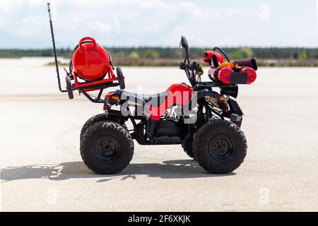 Feuerlöscher ATV Fahrzeug für die Brandbekämpfung auf dem Flughafen in der Türkei Stockfoto