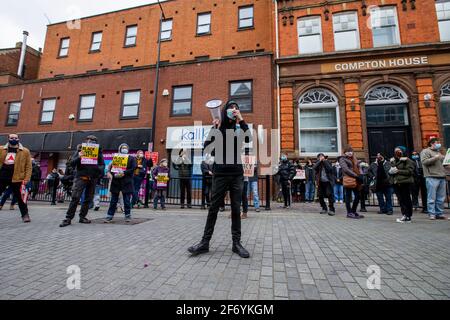 NORTHAMPTON ENGLAND. APRIL. Töten Sie am Samstag, den 3. April 2021, den Bill-Protest in den Northampton und Safer Streets. (Kredit: Leila Coker) Gutschrift: Leila Coker/Alamy Live News Stockfoto