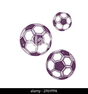 Ein Fußballball, der mit einem Stift gezeichnet wurde. Vektorgrafik Stock Vektor