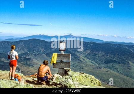 Wanderer auf dem Franconia Ridge Trail in New Hampshire Stockfoto