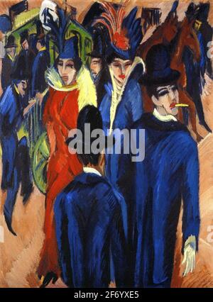 Berliner Straßenszene von Ernst Ludwig Kirchner (1880-1938), Öl auf Leinwand, 1913 Stockfoto