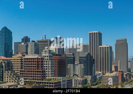 Wolkenkratzer, Skyline von Los Angeles. Stockfoto