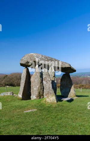 Pentre Ifan Burial Chamber, Preseli Hills, Pembrokeshire, Wales, Großbritannien Stockfoto