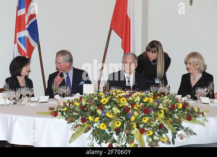 Warschau, Polen. 15. März 2010 Prinz Charles zu Besuch beim Präsidenten von Polen Stockfoto