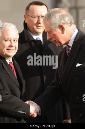 Warschau, Polen. 15. März 2010 Prinz Charles besuchte den polnischen Premierminister Stockfoto