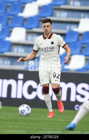 Stephan El Shaarawy (Roma) Während des italienischen "Serie A"-Spiels zwischen Sassuolo 2-2 Roma im Mapei-Stadion am 3. April 2021 in Reggio Emilia, Italien. (Foto von Maurizio Borsari/AFLO) Stockfoto