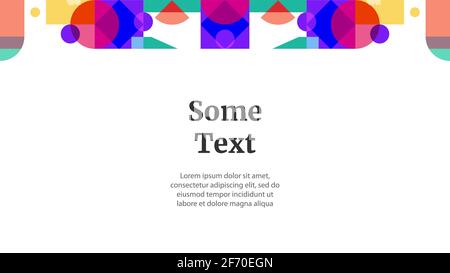 Minimalistisches Banner mit geometrischen Formen für oberen Rahmen, Design mit Text Stock Vektor