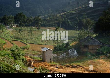 Umgebung können Cau, in der Nähe von Bac Ha. Lao Cai Provinz, Vietnam Stockfoto