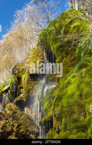 Nacimiento Río Cuervo Falls, Cuenca, Spanien Stockfoto