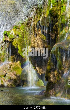 Nacimiento Río Cuervo Falls, Cuenca, Spanien Stockfoto