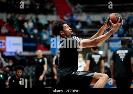 02-04-2021: Basketbal: BC Zenit Saint Petersburg / LDLC ASVEL Villeurbanne: Sint Petersburg SAINT PETERSBURG, RUSSLAND - APRIL 2: Ismael Bako von LDLC AS Stockfoto