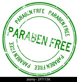 Grün grün grün Paraben frei Wort rund Gummidichtung Stempel auf Weißer Hintergrund Stock Vektor