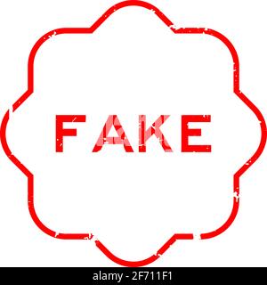 Grunge rote gefälschte Wort Gummi Stempel auf weißem Hintergrund Stock Vektor