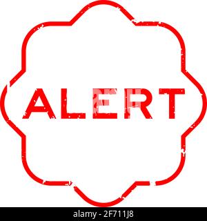 Grunge rot Alarm Wort Gummi Siegel Stempel auf weißem Hintergrund Stock Vektor
