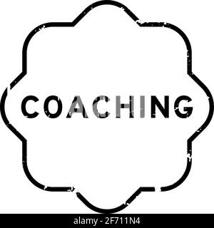 Grunge schwarz Coaching Wort Gummi Siegel Stempel auf weißem Hintergrund Stock Vektor