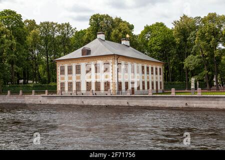 Sommerpalast von Peter dem Großen, Sommergarten und Fontanka-Fluss, St. Petersburg, Russland. Stockfoto