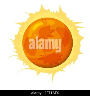 Fantastische Sonne Planeten, Symbol Cartoon-Stil, Vektor isoliert für Spiele, Anwendungen auf weißem Hintergrund Stock Vektor