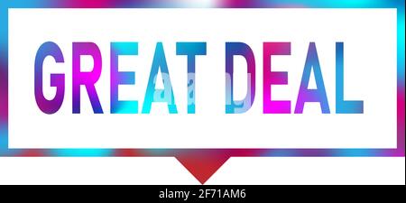 Viel Stempel Tag Sprechblase. zeichen. Groß. Deal. Stock Vektor