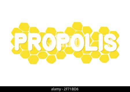 Wabenabbildung mit Biene isoliert auf weißem Hintergrund Stock Vektor