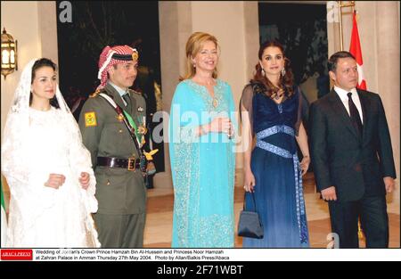 Akten - Hochzeit des jordanischen Kronprinzen Hamzah bin Al-Hussein und Prinzessin Noor Hamzah im Zahran Palast in Amman Donnerstag, 27. Mai 2004. Foto von Allan/Balkis Press/ABACAPRESS.COM Stockfoto