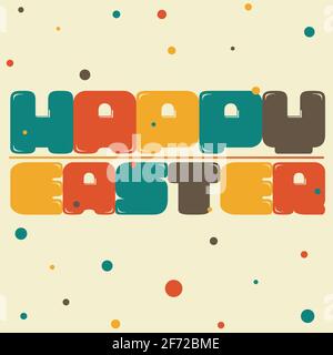 Frohe Ostern - bunte Vektor-Schriftzüge. Designelement. Stock Vektor
