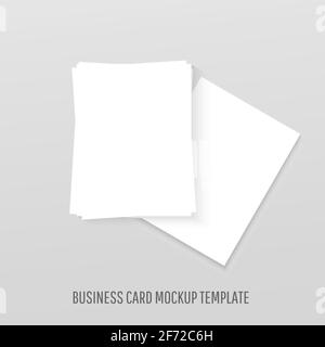 Weiße leere Visitenkarten mockup realistische Vorlage mockup mit Schatten Auf grauem Hintergrund Stock Vektor