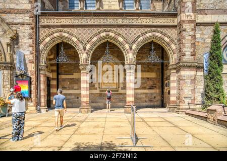 Die Old South Church, 645 Boylston Street, liegt an der nordwestlichen Ecke des Copley Square in Boston, Massachusetts. Stockfoto