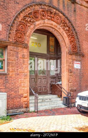 270 Dartmouth Street / 150 Newbury Street wurde 1881 als Boston Art Club erbaut und ist heute Apartments in Back Bay, Boston, Massachusetts. Stockfoto