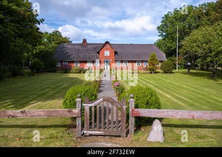 Friesisches Haus mit Reetdach, Keitum, Sylt, Nordfriesland, Schleswig-Holstein, Deutschland Stockfoto