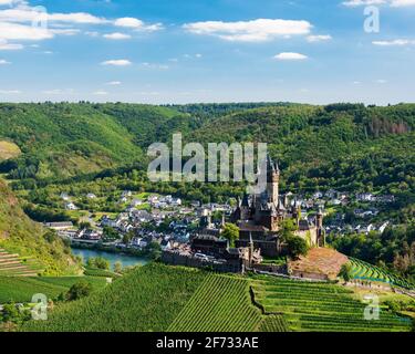 Reichsburg Cochem, Moseltal, Cochem, Rheinland-Pfalz, Deutschland Stockfoto