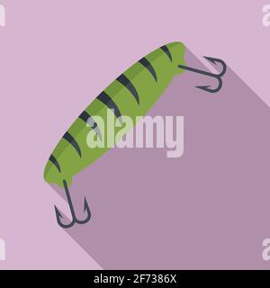Fisch-Köder-Haspel-Symbol, flacher Stil Stock Vektor