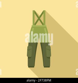 Fisherman Wasserhose Icon, flacher Stil Stock Vektor
