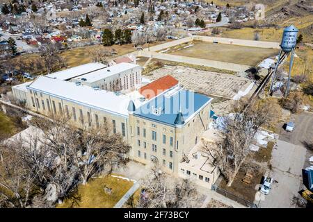 Wyoming Frontier Prison Museum, staatsgefängnis wyoming, Rawlins, Wyoming, USA Stockfoto